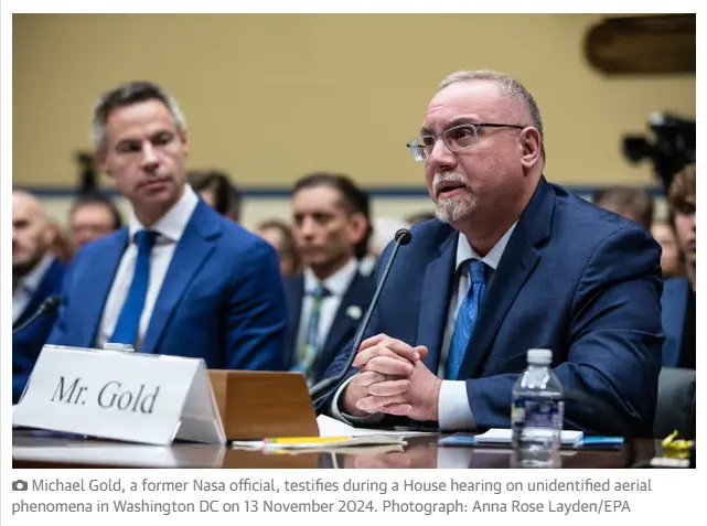 Michael Gold, former NASA official, testifying during a House hearing on unidentified aerial phenomena (UAP) in Washington, D.C., on November 13, 2024.