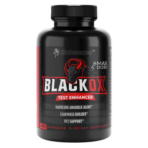 Single bottle of Black Ox testosterone booster by Enhanced Labs